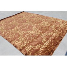 R29549 Superb Wool & Silk Tibetan Area Rug Ch.Brown 9' x 12' Handmade in Nepal
